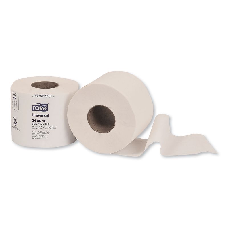 Tork Bath Tissue, Septic Safe, 2-Ply, White, 616 Sheets/Roll, 48 Rolls/Carton