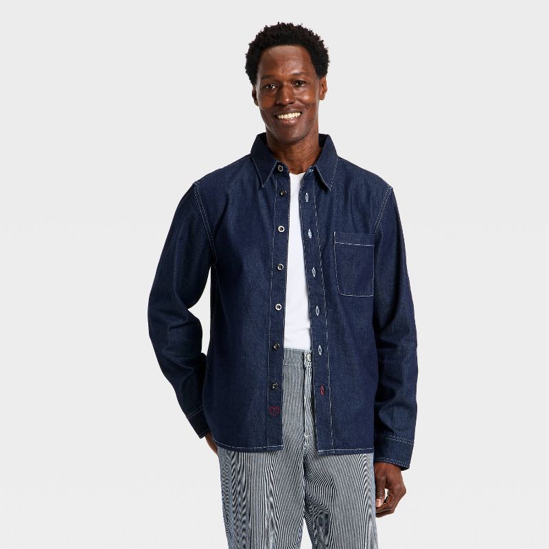 Men's Denim Overshirt - Goodfellow & Co™ Dark Wash L