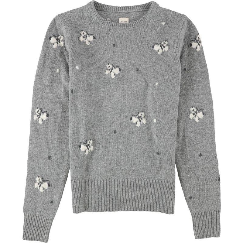 Rebecca Taylor Womens Butterfly Pullover Sweater, gray, X-Small