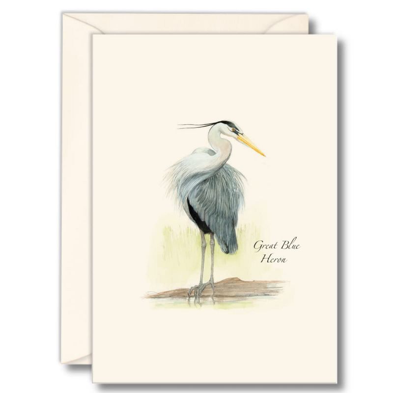 Earth Sky + Water - Great Blue Heron II Notecard Set - 8 Blank Cards with Envelopes