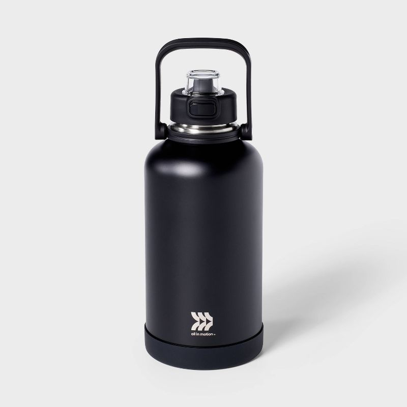 64oz Stainless Steel Vacuum Insulated Water Bottle Black - All In Motion™: Portable Drinkware