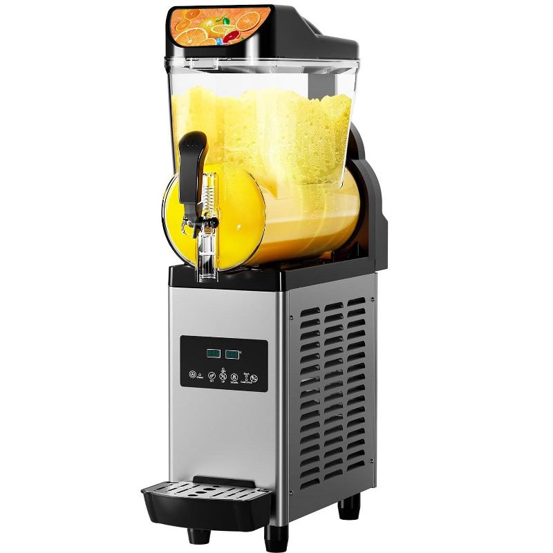 Garvee Commercial Slushy Machine, 15L/8 Gal Frozen Drink Margarita Machine, 450W Stainless Steel Slushie Maker, Fast Cooling & Low-Noise