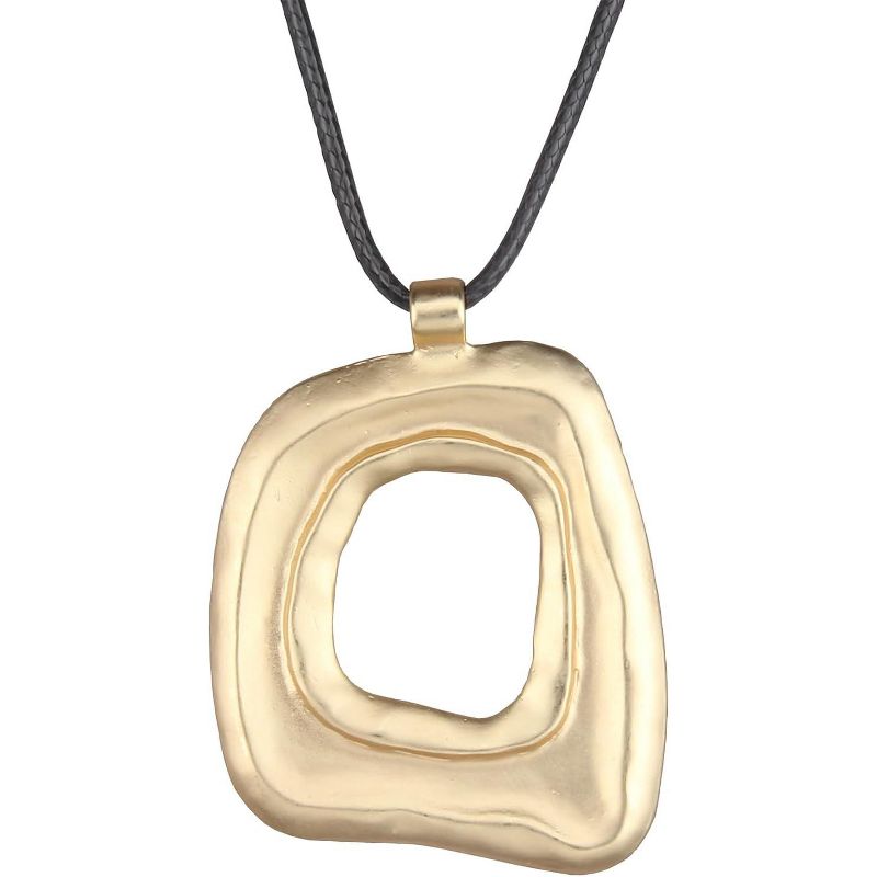 Chunky Necklaces for Women Leather Cord Necklace with Pendant Boho Long Sweater Necklace Vintage Jewelry