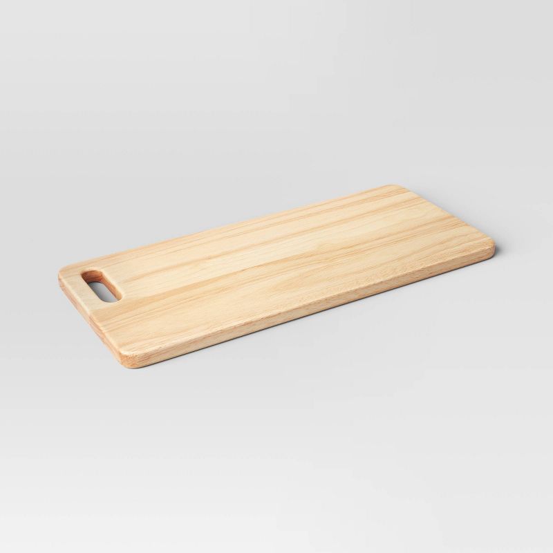 7.01"x15.98" Rubberwood Rectangle Serving Board Brown - Threshold™: Charcuterie & Serving Platter, Hand Wash