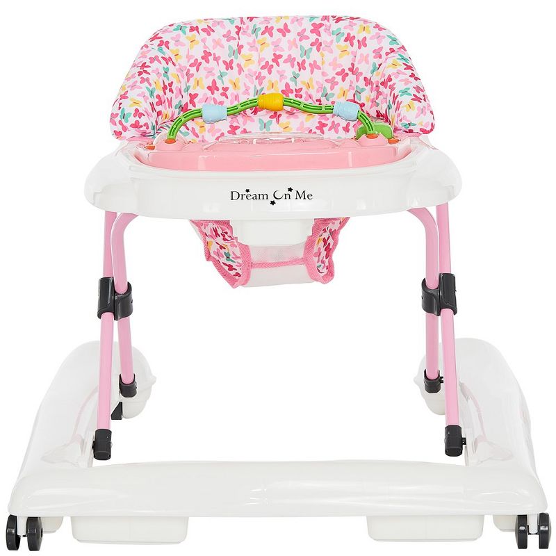 Dream On Me 2-in-1 Ava Baby Walker, Convertible Baby Walker, Height Adjustable Seat, Added Back Support, Detachable-Toy, Spring Pink