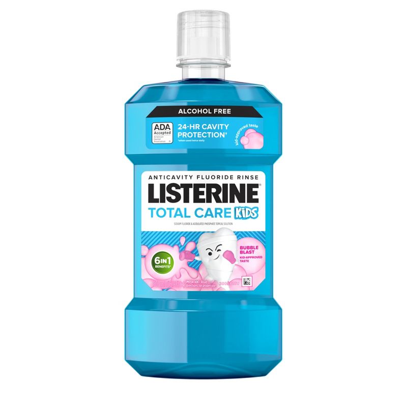Listerine Total Care Kids Anticavity Mouthwash - Alcohol-Free - Bubble Blast - 16.9 fl oz