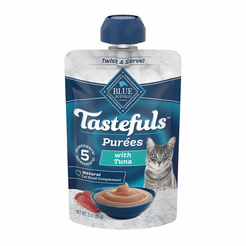 Blue Buffalo Tastefuls Adult Cat Treat Tuna Puree Spouted Pouch - 3oz