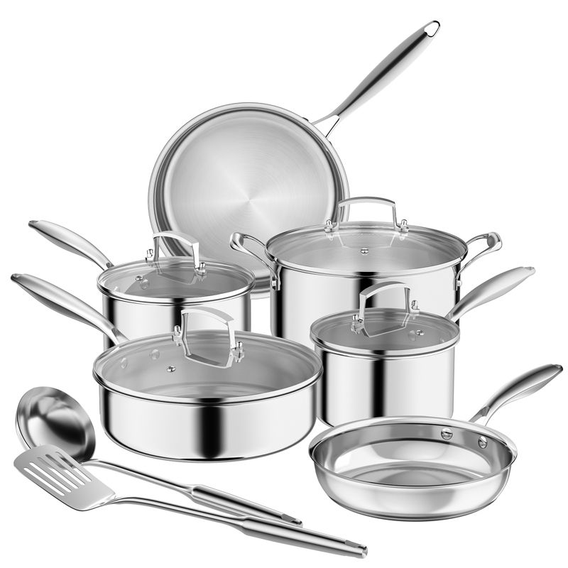 SUGIFT 12pc Cookware Set Granite Coated Pots and Pans