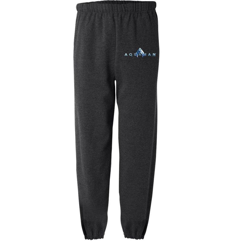 Aquaman Movie Logo Mens Jogger Sweatpants Charcoal Heather Medium