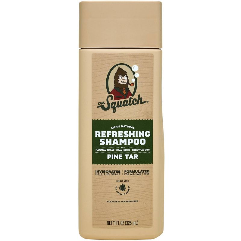 DR. SQUATCH Men's Natural Shampoo - Pine Tar - 11 fl oz