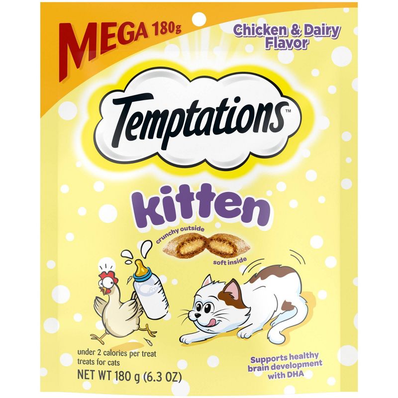 Temptations Chicken and Milk Flavor Crunchy Kitten Treats - 6.3oz