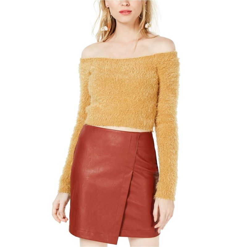 Project 28 Womens Eyelash Pullover Sweater, medyello, X-Large