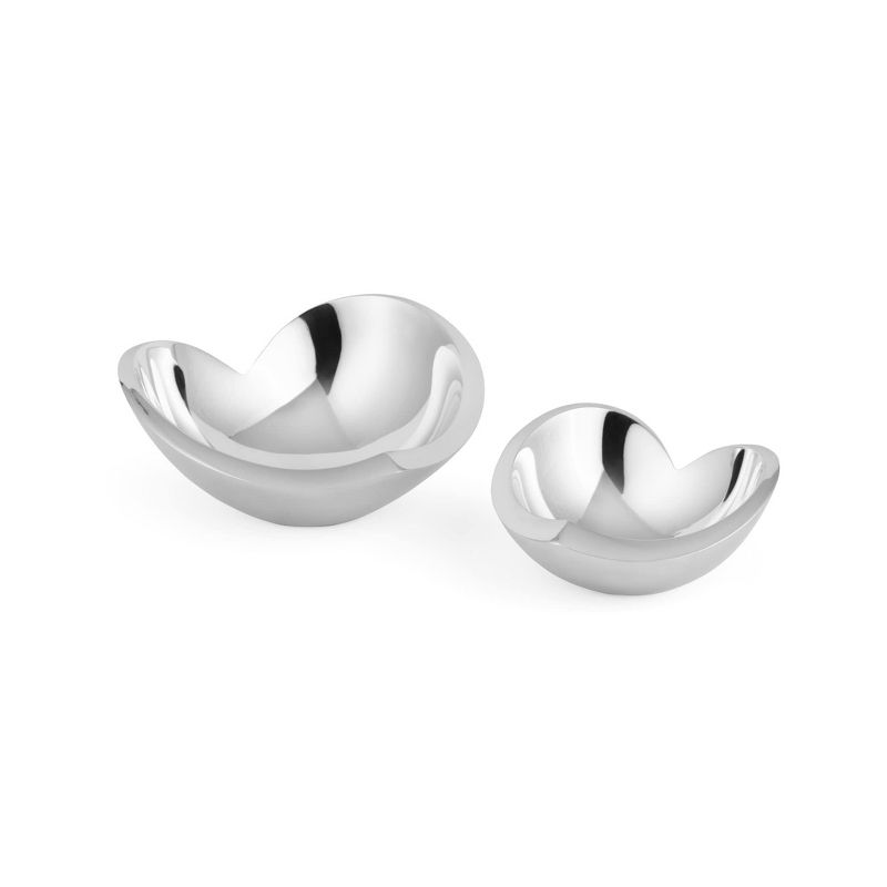 Nambe Love Bowl Set, 2 Heart-Shaped Decorative Bowls, 6" & 8.5" Alloy Serveware for Dining, Tabletop & Home Display, Romantic Gift