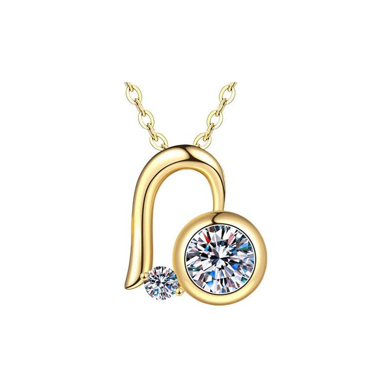 Moissanite Necklace for Women, Heart Round Moissanite Pendant with 925 Sterling Silver 14K Necklace for Wife, Mom, Girlfriend Jewelry Gifts
