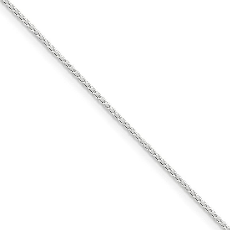 Black Bow Jewelry 1mm, Sterling Silver Solid Open Curb Chain Necklace, 16 Inch