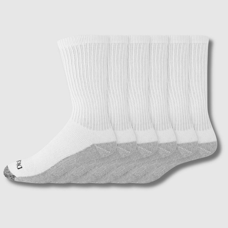 Dickies Men's 6pk Moisture Control Crew Socks - White 6-12