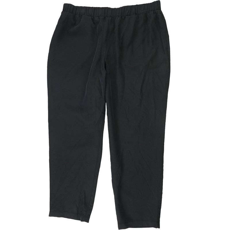 Alfani Womens Solid Pull-On Ankle Casual Trouser Pants, deepblack, Large