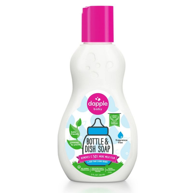 Dapple Bottle & Dish Soap - Fragrance Free - 3 fl oz