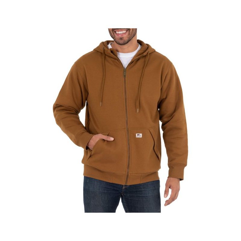 Wells Lamont Men's Heavy Weight Work Fleece Thermal Lined Water Repellant Hoodie - Brown Duck 2X Large