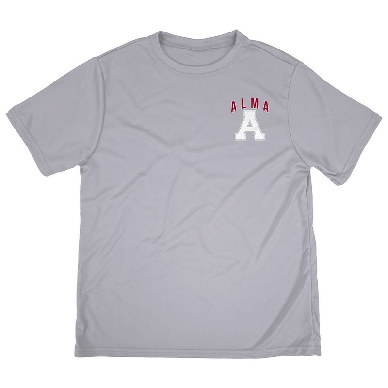 Boys' Alma College Sport T-Shirt Left Chest Logo Athletic Heather Large