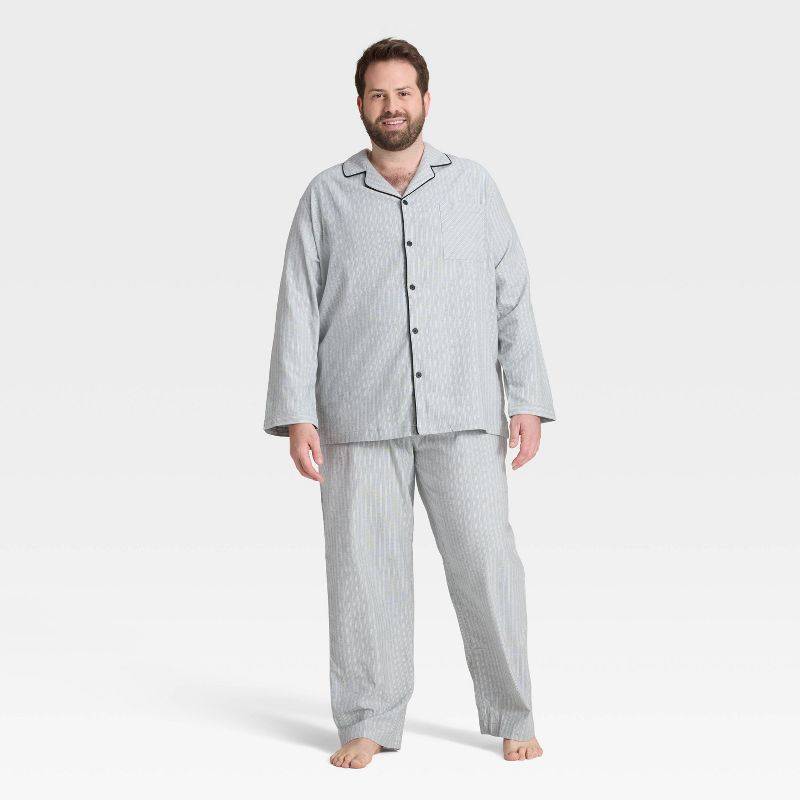 Men's Flannel Pajama Set - Goodfellow & Co™ Black Stripe 5XL