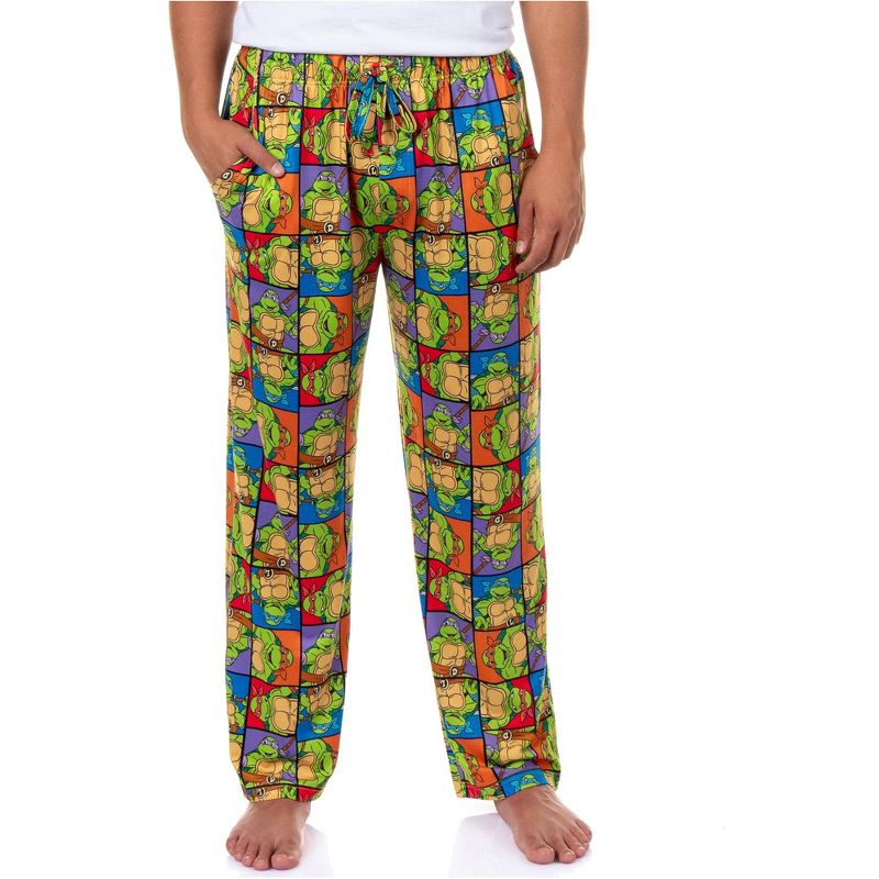 Teenage Mutant Ninja Turtles Pajama Pants Men's Character Grid Loungewear Sleep Bottoms