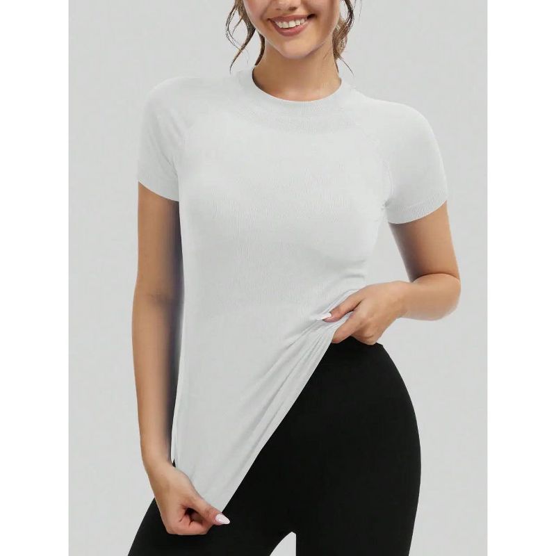 Sol Living Women's Workout Shirts Seamless Gym Shirts