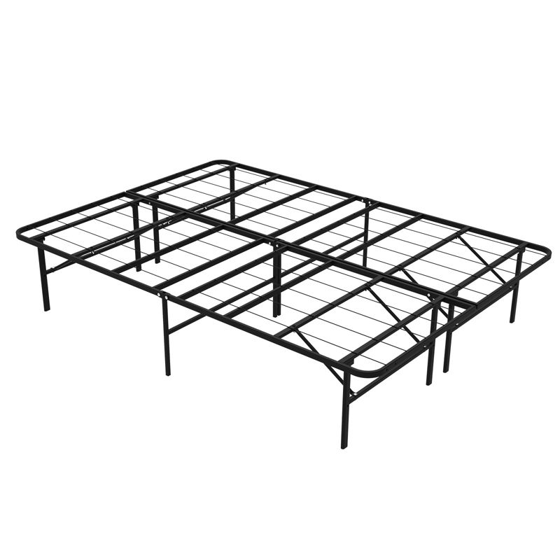 Yardgrace-Metal Mattress Foundation Bed Frame, King Size Bed Base, Bedroom Furniture, Black