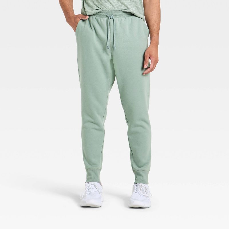 Men's Active Comfort Cotton Fleece Jogger Pants - All In Motion™ Sage Green XL