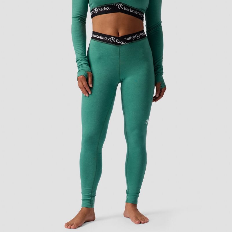 Backcountry, Cedars RWS Merino Lt-Wt Baselayer V-Waist Bottom - Women's, Gearhead Green, M
