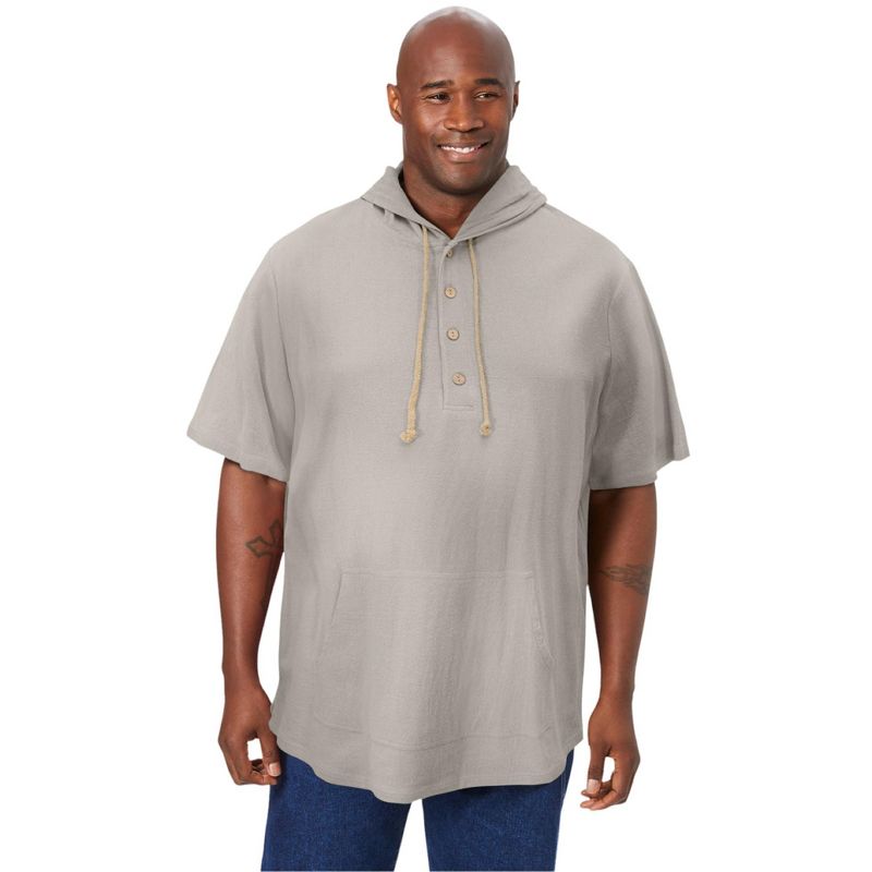 KingSize Gauze Short-Sleeve Hoodie - 2XL, Sand Grey