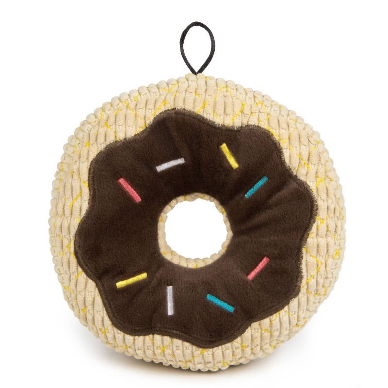 TrustyPup Chocolate Donut Durable Plush Dog Toy