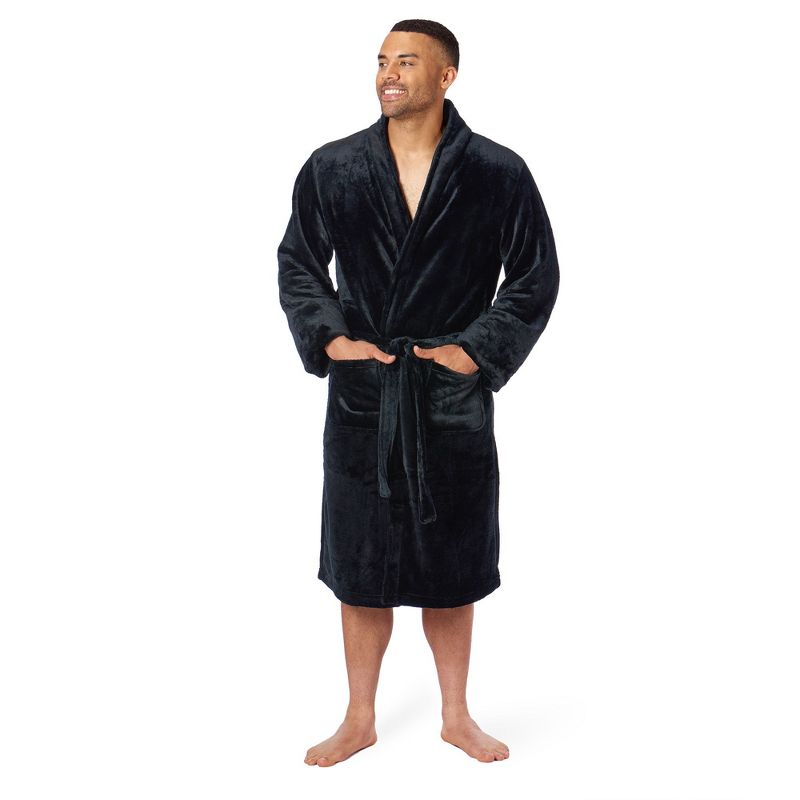 Northwest Silk Touch L/XL Bath Robe Jet Black 26x47 Inches
