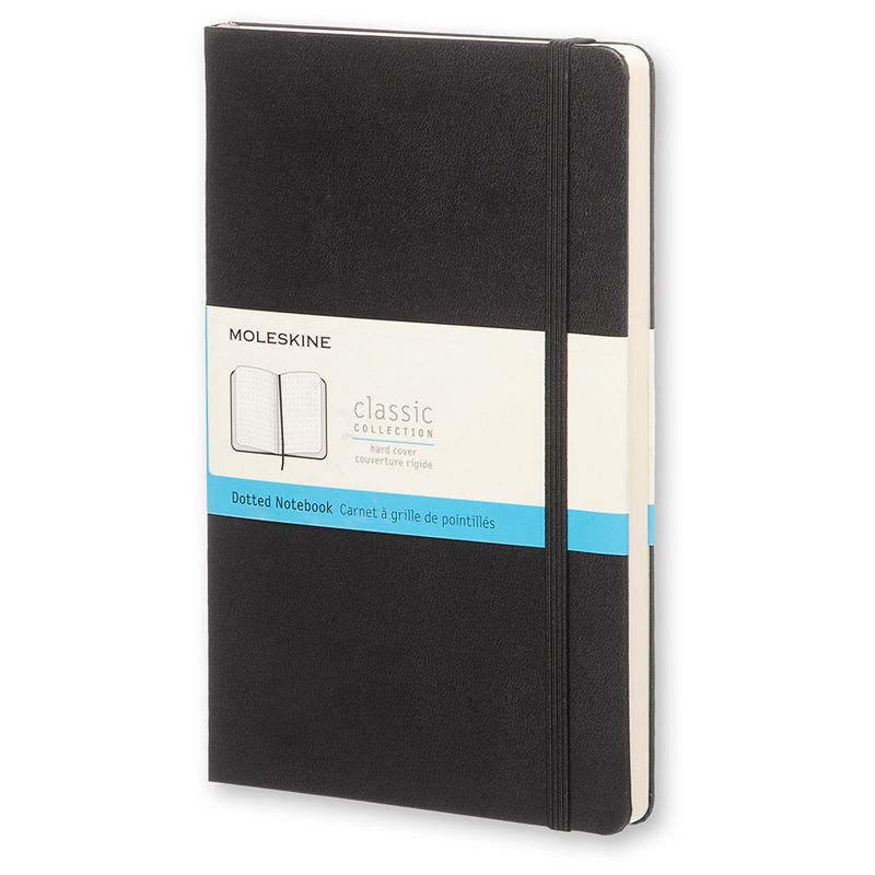 Moleskine Dotted Notebook - Black Hardcover: Bullet Journal, 5x8.25", 240 Pages, Acid-Free, Elastic Closure,