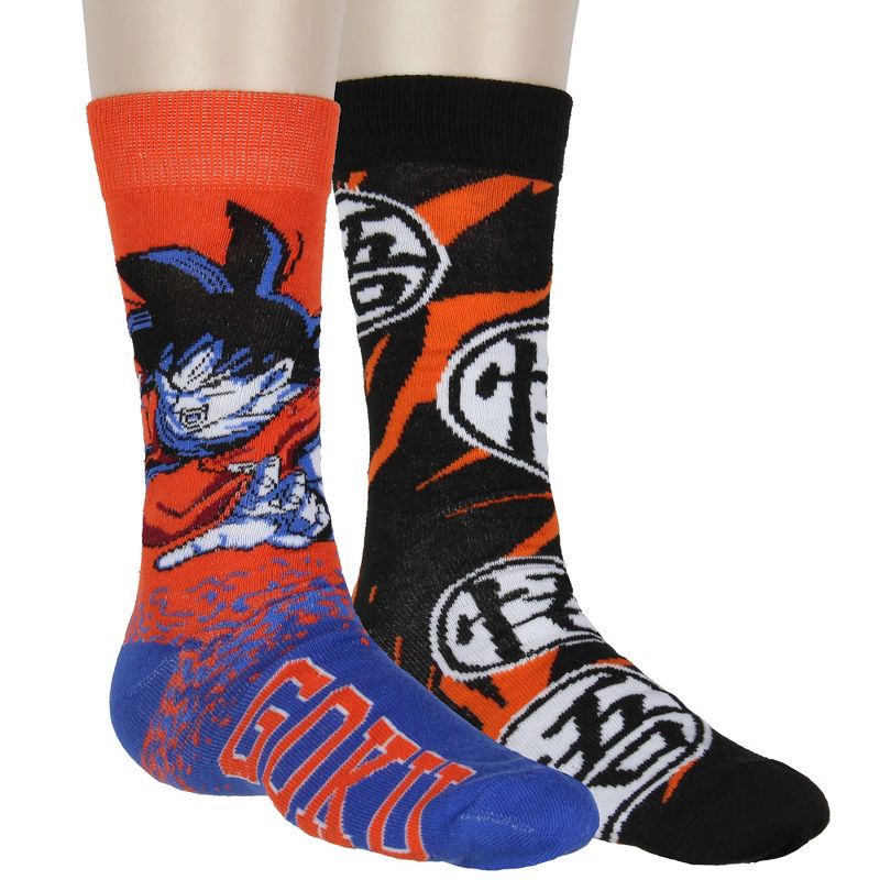 Dragon Ball Z Socks For Men 2-Pack Goku King Kai Training Designs Crew Socks