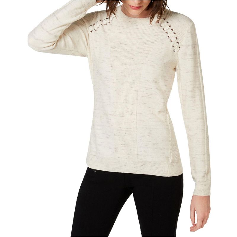 I.N.C International Concepts Womens Lace Up Pullover Sweater, natural, XX-Large