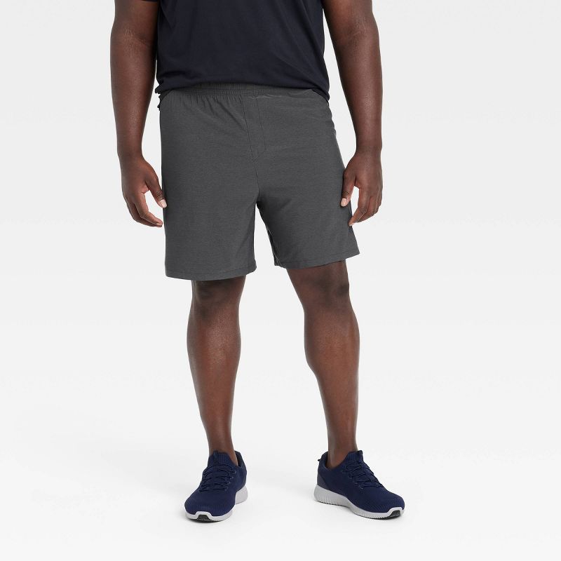 Men's Big 8" Everyday Woven Shorts - All In Motion™ Dark Gray 3XL: Moisture Wicking, Quick Dry, Zippered Pocket