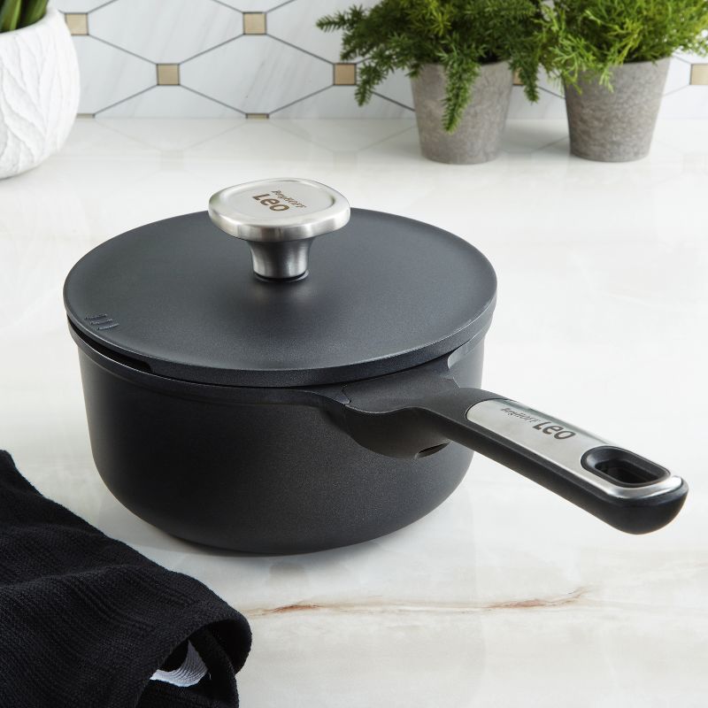 BergHOFF Phantom Nonstick Ceramic Covered Saucepan 7", 2.1qt., Recycled Cast Aluminum