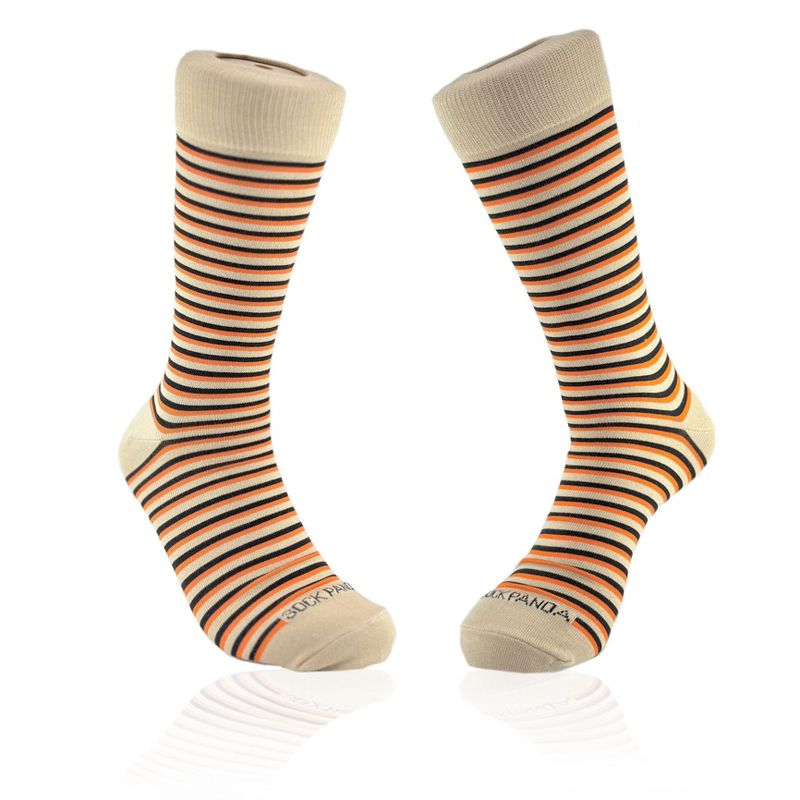 Orange and Black Stripes Socks from the Sock Panda (Men's Sizes, Adult Large)
