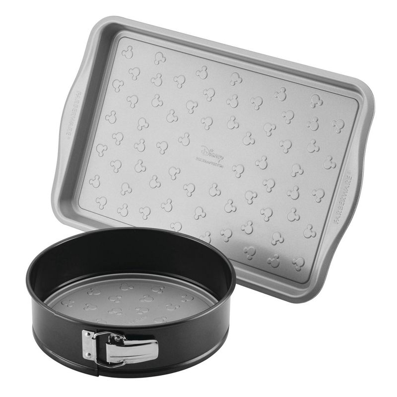 Farberware 2pc Disney Bake with Mickey Mouse Cookie Pan and Springform Pan Set Black