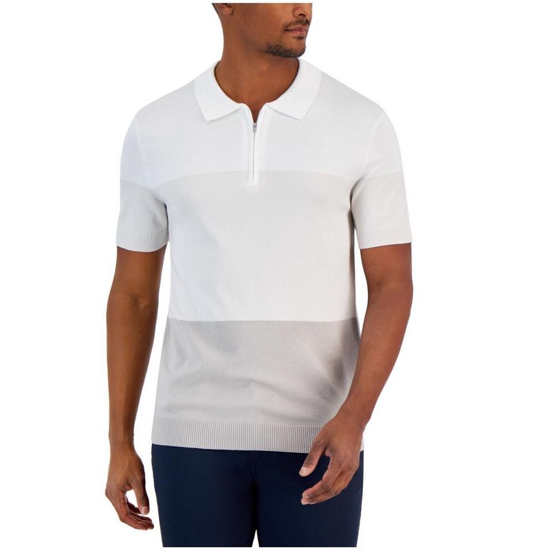 Alfani Mens Knit Polo Sweater, medgray, Medium