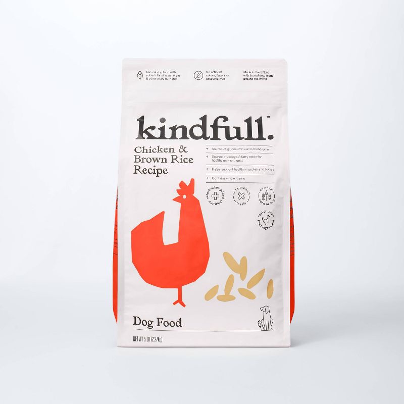 Chicken and Brown Rice Recipe Dry Dog Food - 5lbs - Kindfull™