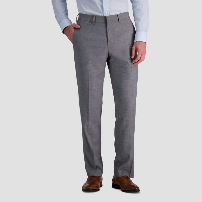 Haggar H26 Men's Tailored Fit Stretch Suit Pants - Gray 32x32: Midweight Polyester Viscose Elastane Blend