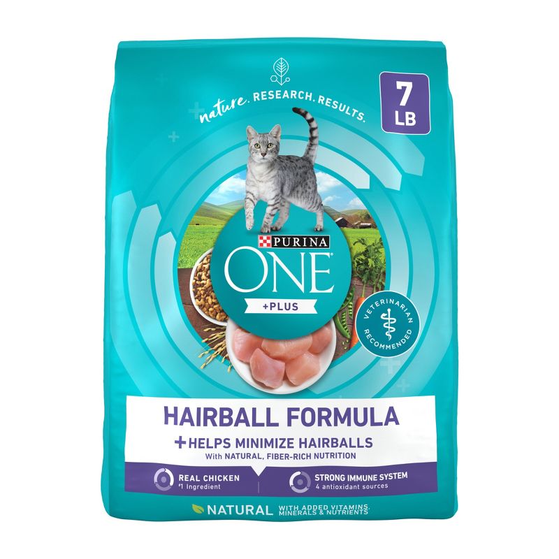 Purina ONE Hairball Formula Natural Chicken Flavor Dry Cat Food - 7lbs