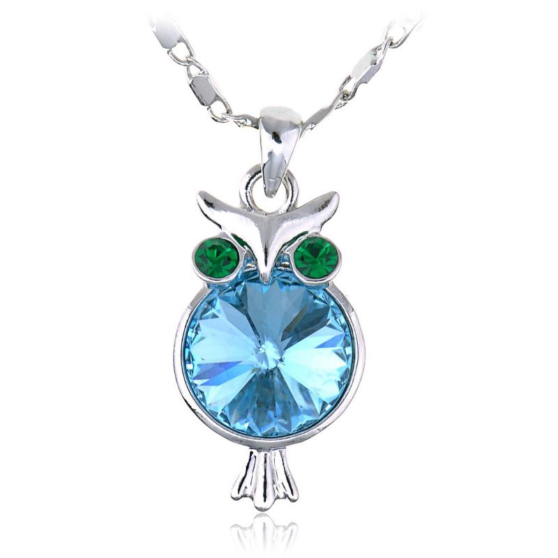 Alilang Women's Crystal Pendant Necklace, Cute and Sparkling Design with Adjustable Chain for Special Occasions - Owl