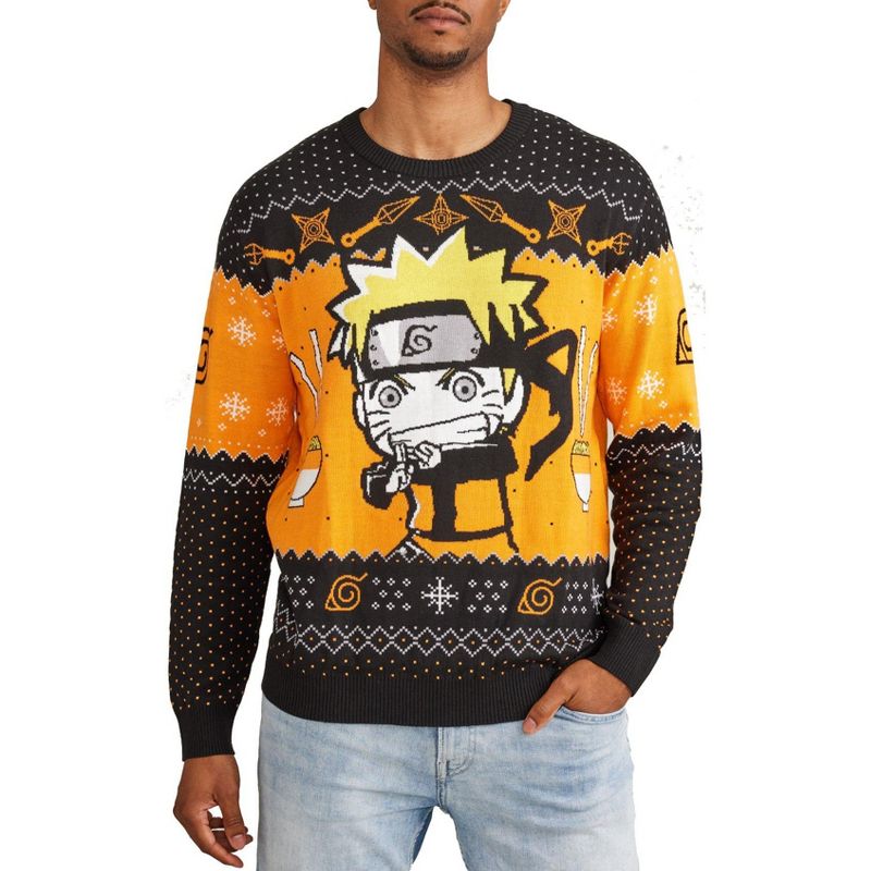 Ripple Junction x Naruto Shippuden Men's Ugly Christmas Sweater Naruto Ramen Small