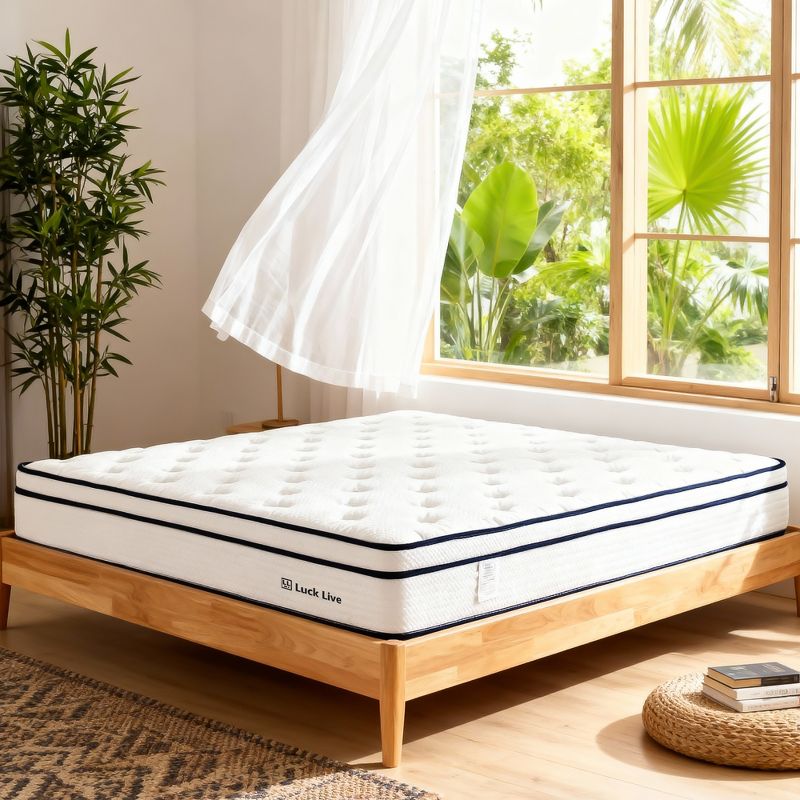 12" Hybrid Mattress with Individually Wrapped Coils Tencel Fabric, 54 x 75 Inch for Bedroom Gaoyangjiaju