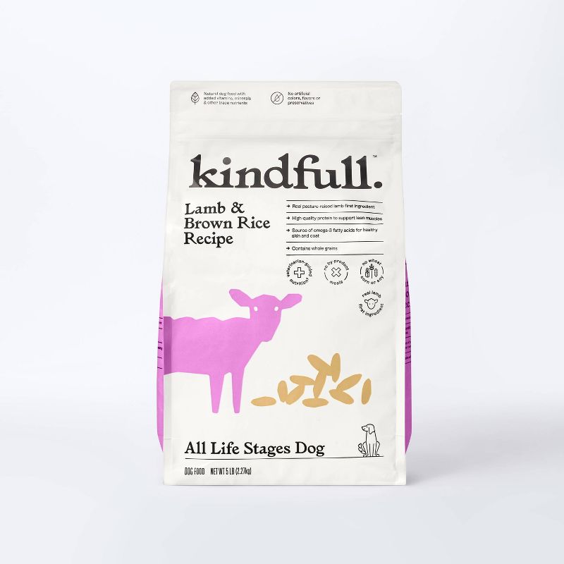 Lamb & Brown Rice Recipe Dry Dog Food - 5lbs - Kindfull™