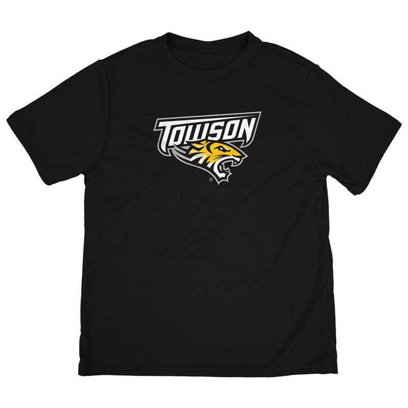 Boys' Towson University Sport T-Shirt Primary Logo Black Medium