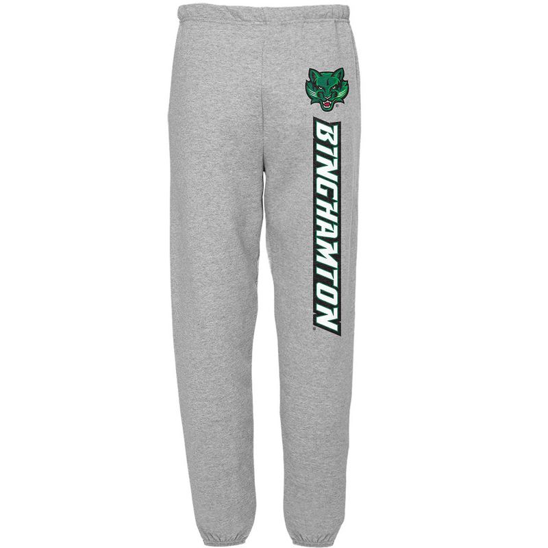 Men's Campus Lab Binghamton University Collegiate Team Logo Jogger Sweatpants Athletic Heather Small